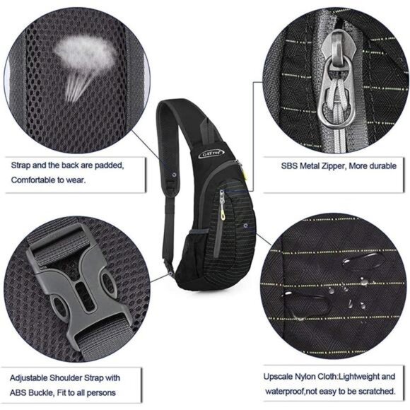 Sling Bags Men and Women Shoulder Backpack Small Cross Body Chest Sling Backpack - Picture 5 of 7